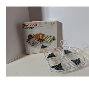 VGT 1980's Christmas Sectional Server Tray w/ Box